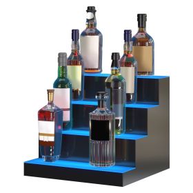 VEVOR 16", 4-Step, LED Lighted Liquor Bottle Display Shelf