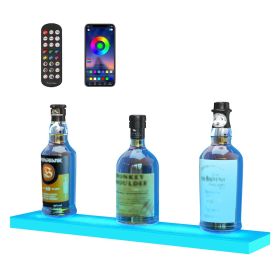 VEVOR 24" LED Lighted Liquor Bottle Display Shelf – 1-Tier Bar Shelf with App & RF Remote Control