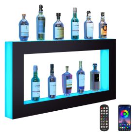 VEVOR LED Lighted Liquor Bottle Display Bar Shelf - 48" Square