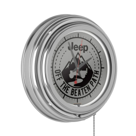 Neon Wall Clock-Jeep Black Mountain Double Rung Analog Clock with Pull Chain (white)