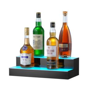 VEVOR 16 inch, 2-Step LED Lighted Liquor Bottle Display Shelf