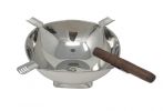 Quadrangle Stainless Steel Ashtray – 8.25" Diameter Bowl x 4" Height