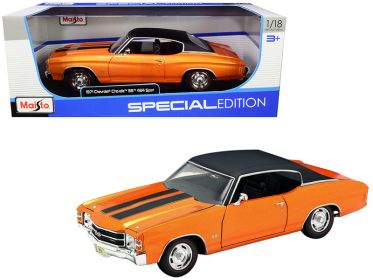 "Maisto 1/18 1971 Chevrolet Chevelle SS 454 Sport Orange Metallic Black Top NEW"