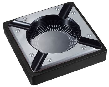 Visol Iris Metal and Matte Black Wood Cigar Ashtray - VASH407BL