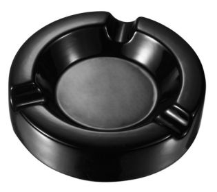 Visol Beatrix Black Circular Ceramic Cigar Ashtray