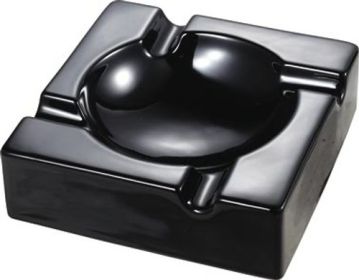 Visol Donovan Black Ceramic Cigar Ashtray For Patio Use - VASH903