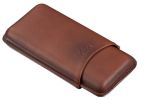 Visol Legend Genuine Brown Leather Cigar Case - Holds 3 Cigars - VCASE471