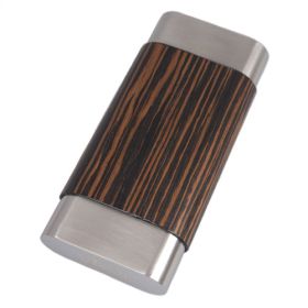 Visol Terran Wood & Stainless Steel Cigar Case (Color: Ebony Wood)