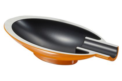 Magus Round Cigar Ashtray – Orange or Red Stainless Steel (Color: orange)