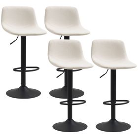 HOMCOM Swivel Bar Stools, Set of 4 (Color: Cream White)