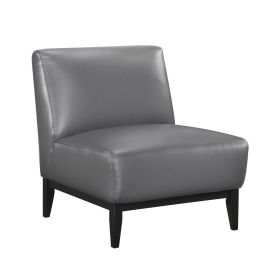 Leather Upholstered Accent Chair (Color: GRAY)