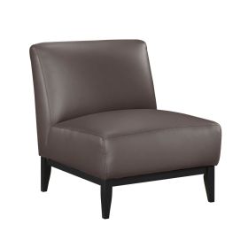 Leather Upholstered Accent Chair (Color: Brown)