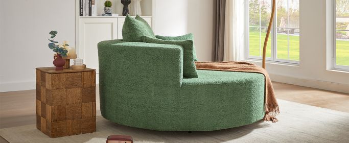 360 Degree Swivel Accent Barrel Chair (Color: Green)