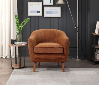 Mid-Century Modern Accent Chair (Color: Rust)