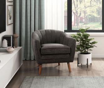 Mid-Century Modern Accent Chair (Color: Charcoal)