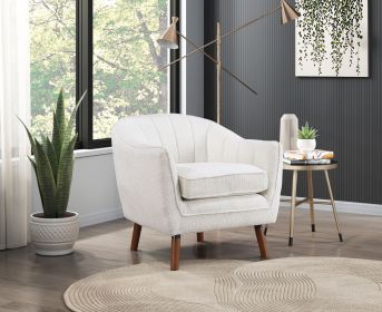 Mid-Century Modern Accent Chair (Color: White)