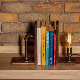 Handmade Steampunk Pipe Lamp, Adjustable Vintage Industrial Desk Light (Color: Myst)