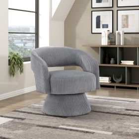 Modern Corduroy Swivel Accent Chair (Color: Dark Gray)