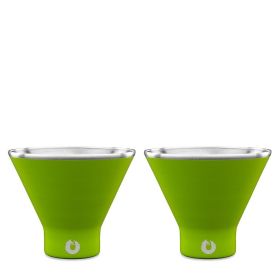 Stainless Steel Martini Glass, Set of 2 (Color: Lime)