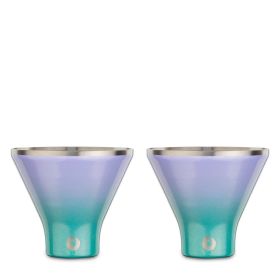 Stainless Steel Martini Glass, Set of 2 (Color: Mermaid)