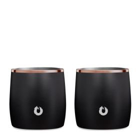 Stainless Steel Rocks Glass, Set of 2 (Color: Black)