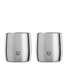 Stainless Steel Rocks Glass, Set of 2 (Color: Steel)