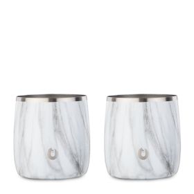 Stainless Steel Rocks Glass, Set of 2 (Color: Marble)