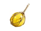 Japanese Glass Ball Fishing Float With Brown Netting Decoration 12"