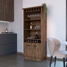 Taholah Living Room Bar Cabinet (Color: Dark brown)