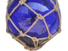 Japanese Glass Ball Fishing Float With Brown Netting Decoration 12"