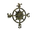 Large 19" Cast Iron Decorative Rose Compass