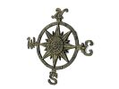 Large 19" Cast Iron Decorative Rose Compass