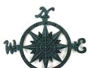 Large 19" Cast Iron Decorative Rose Compass