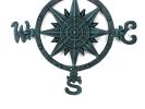 Large 19" Cast Iron Decorative Rose Compass