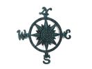 Large 19" Cast Iron Decorative Rose Compass