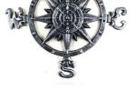 Large 19" Cast Iron Decorative Rose Compass
