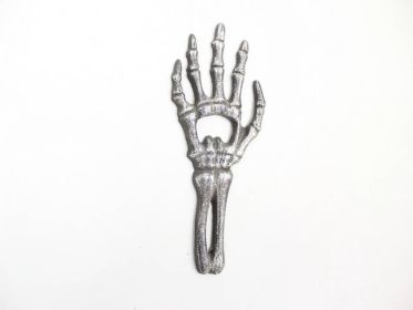 Cast Iron Skeleton Hand Bottle Opener 7" (Color: Silver)
