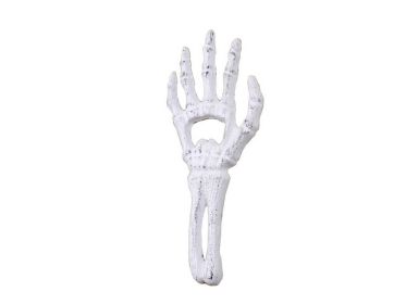 Cast Iron Skeleton Hand Bottle Opener 7" (Color: Whitewashed)
