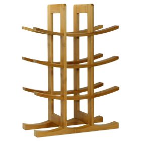 12*Bottle Wine Rack Modern Asian Style (Color: Natural Bamboo)
