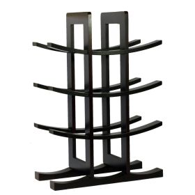 12*Bottle Wine Rack Modern Asian Style (Color: Dark Espresso)