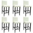 6 Piece Bar Stool Set (Color: White)