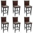 6 Piece Bar Stool Set (Color: Brown)