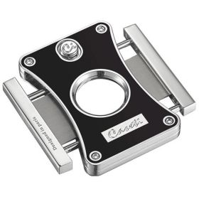 Caseti Dion Double Guillotine Cigar Cutter (Color: Black and Carbon Fiber)