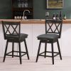Set of 2 Wood 24-in Counter Height Swivel Barstools