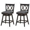 Set of 2 Wood 24-in Counter Height Swivel Barstools