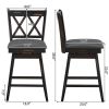 Set of 2 Wood 24-in Counter Height Swivel Barstools