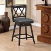 Set of 2 Wood 24-in Counter Height Swivel Barstools