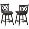 Set of 2 Wood 24-in Counter Height Swivel Barstools