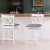 Set of 2 Wood 24-in Counter Height Swivel Barstools