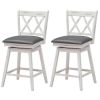 Set of 2 Wood 24-in Counter Height Swivel Barstools
